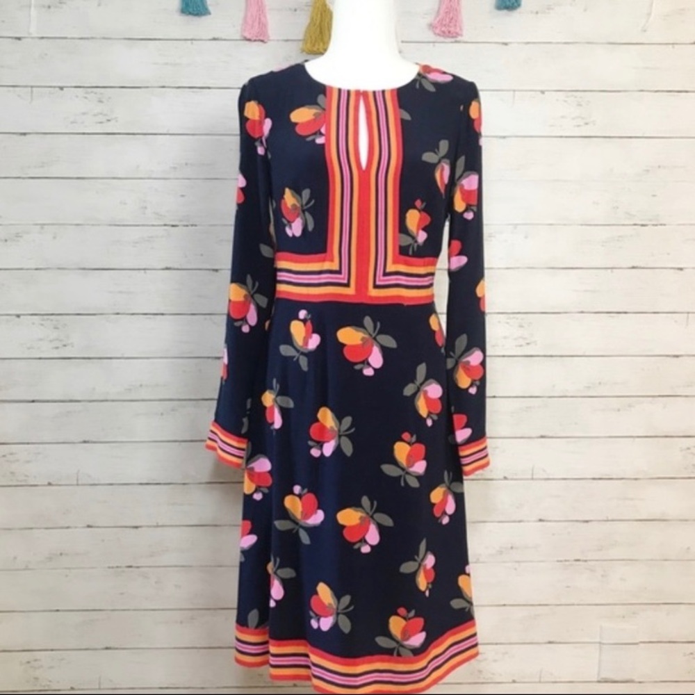 Boden navy daisy dress.